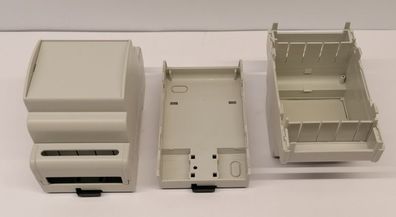 ABS Kunststoff Gehäuse MR3/KAL grau 52,5x61,7x87,5mm DIN-Hutschiene