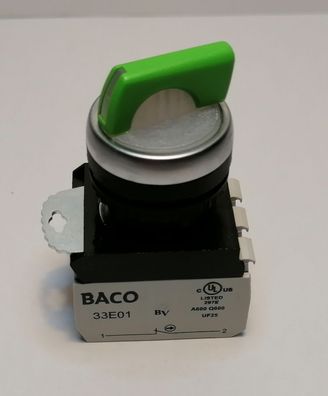Drehschalter L21KG20E Baco 1NC/1NO rastend beleuchtet Grén