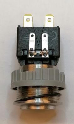 Schurter Edelstahl Schalter 2xE/A 250V/12A IP64 1241.6834.1124000 D:22mm blau beleuch