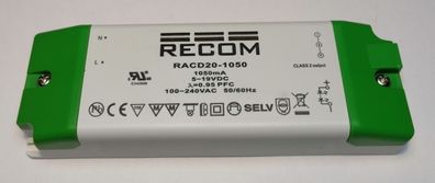 Recom RACD20-1050 Led Netzteil KSQ 20W 5-17V 1050mA 1,05A CC