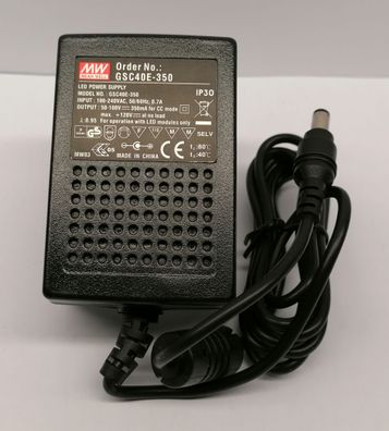 Mean Well GSC40E-350 LED-Steckernetzteil 40W 50-100V 0,35A CC Konstantstromnetzteil K