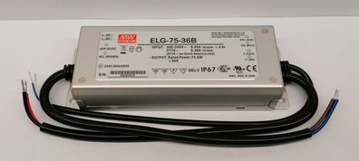 Mean Well ELG-75-36B LED Netzteil KSQ 75W 36V 2,1A CC+CV dimmbar IP67