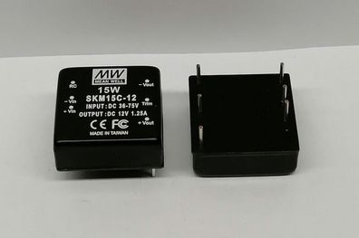 Mean Well SKM15C-12 DC/DC-Conv 36-75V: 12V 1250mA 15W