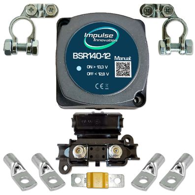 Trennrelais 12V 140A BSR140-12 + Polklemmen & 60A Sicherung 16mm² Set