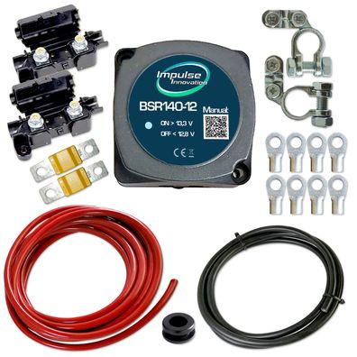 Zweitbatterieset 12V 140A BSR140-12 + 6m 16mm² Kabel & Zubehör Komplettset