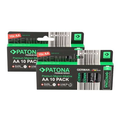 PATONA Premium 20x AA Batterien (2x10er) Pack 1,5V Alkaline