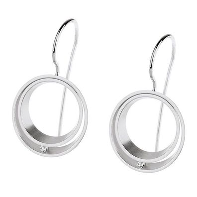 Ohrhänger - Edelstahl - Brillant 0,02 ct