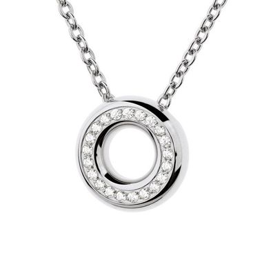 Anhänger - Edelstahl - Donat - Zirkonia