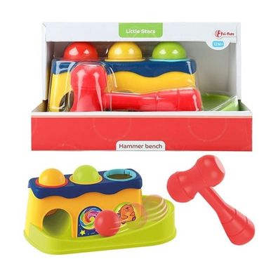 Toi-Toys LITTLE STARS Hammerbank – Motorikspielzeug mit 3 Rasselkugeln ab 1 J
