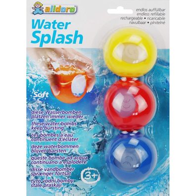Alldoro Water Splash Bombs 3er Set – bunte Wasserbomben blau rot gelb