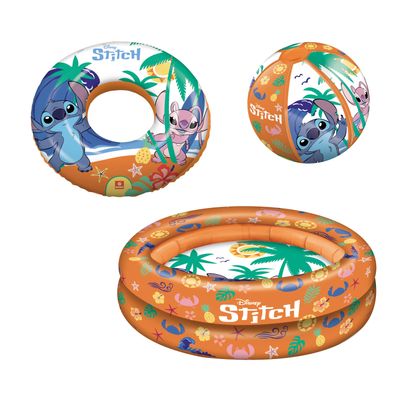 Happy People - Disney Stitch Schwimmset (3-teilig) Planschbecken Pool Wasserball