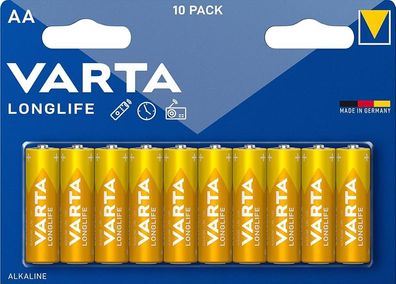 Varta Longlife AA (LR06) Batterien – 10er-Pack | 1,5V Alkaline
