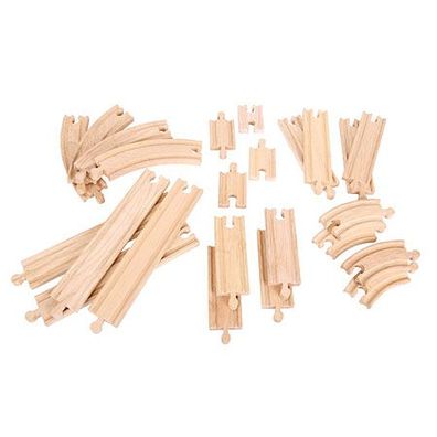 24-teiliges Set mit geraden und gebogenen Schienen