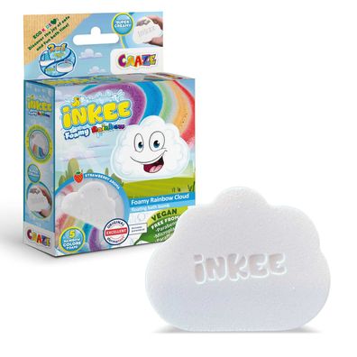 CRAZE 44155 INKEE Foamy Rainbow - Regenbogen Badekugel mit Erdbeerduft Badebombe