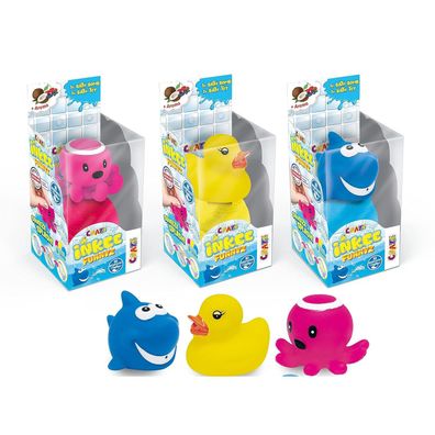 CRAZE 30400 - INKEE Funnyz - Badekugel mit Gummi-Wassertier 3er Pack Badebombe