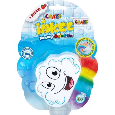 CRAZE 22511 - INKEE Foamy Rainbow - Regenbogen Badezusatz mit Erdbeerduft Schaum