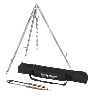 Petromax Dreibein Set mit Kette & Haken Transporttasche und Grillzange