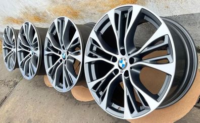 4x Original BMW X5 F15 X6 F16 21 Zoll Alufelgen Doppelspeiche M599 6859423 -424 NEU