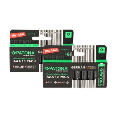 PATONA Premium 20x AAA Batterien (2x10er) Pack 1,5V Alkaline