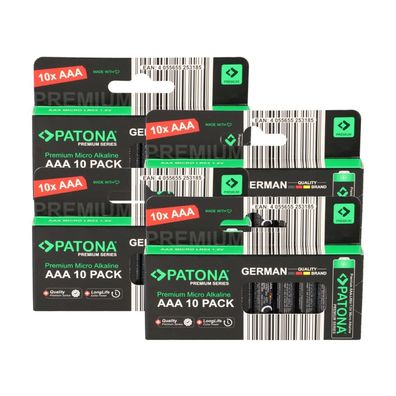 PATONA Premium 40x AAA Batterien (4x10er) Pack 1,5V Alkaline