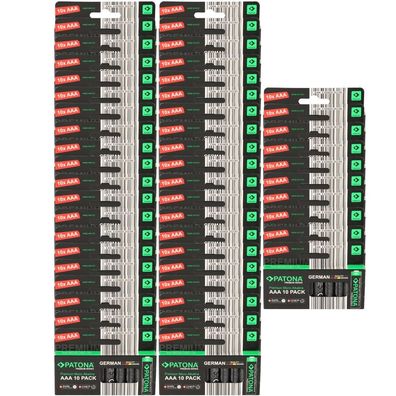 PATONA Premium 500x AAA Batterien (50x10er) Pack 1,5V Alkaline