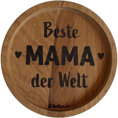 Untersetzer aus rustikaler Eiche "Beste Mama der Welt"