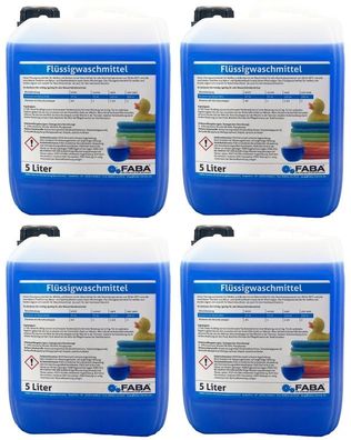 20 L Flüssigwaschmittel Konzentrat blau frisch herb GRATIS Ausgießer 4 x 5 L