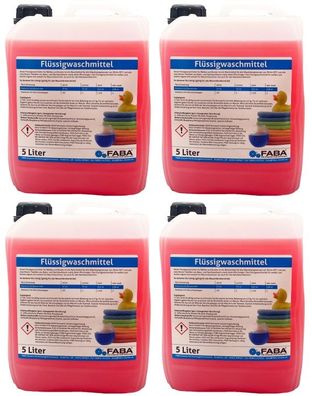 20 L Flüssigwaschmittel Konzentrat rot GRATIS Ausgießer 4 x 5 L