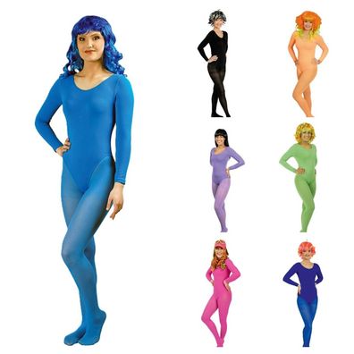 Kostüm Nylon Body viele Farben Gr.36-50 140DEN Langarmbody Halloween Karneval
