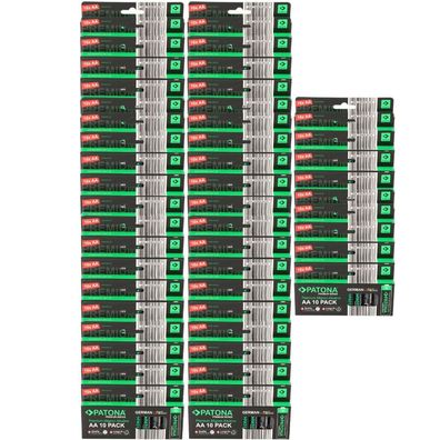 PATONA Premium 500x AA Batterien (50x10er) Pack 1,5V Alkaline