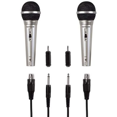 2x Set Thomson Dynamisches Mikrofon 3m Kabel Mikro XLR Klinke Karaoke Party DJ