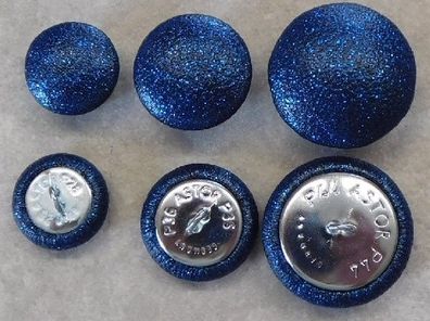 Polsterknöpfe mit Öse Kunstleder 805 Glitter Blau