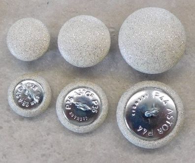 Polsterknöpfe mit Öse Kunstleder 806 Glitter Weiß