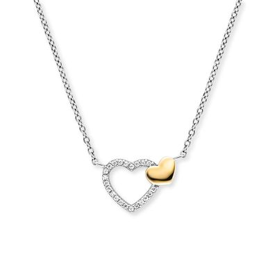 Engelsrufer Halskette 925 Silber ERN-HEARTBEAT-ZI-BIG Gelbgold plattiert Herz