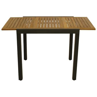 Balkon-Ausziehtisch Gartentisch 80/120x70cm Alu + Akazie