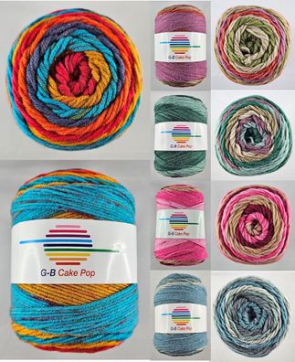 200g G-B Cake Pop Farbverlaufsgarn Wolle zum Stricken Häkeln GP 44,75€/1kg