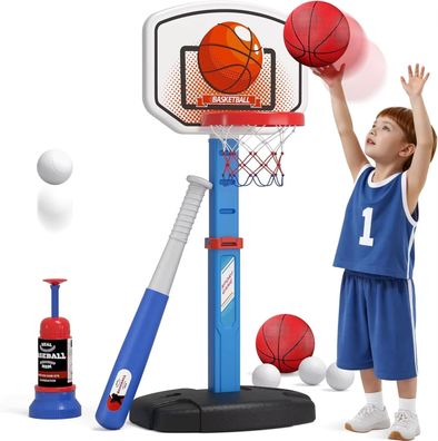 Höhen Verstellbares 2-In-1-Basketball-Und T-Ball-Set Für Kinder