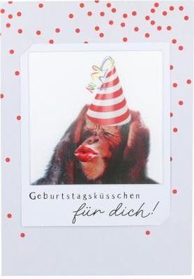 3D Polaroid Klappkarte - Geburtstagsküsschen für dich!