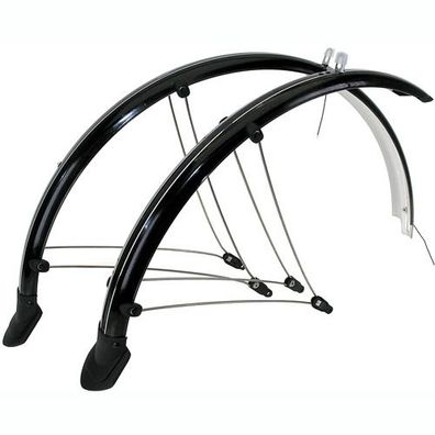 Schutzbleche 26" Kunststoff, schwarz, B = 60 mm, mit Streben, Messingschlager, 386104