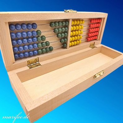 Holz-Stiftebox mit Rechenschieber/ Abakus Art.-Nr. 12094