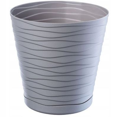 KADAX Blumentopf mit Untersetzer, Pflanzkübel, 30cm, grau