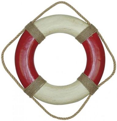 Rettungsring, Seenot Ring, Maritime Wanddekoration, Rot/Creme Ø 50 cm