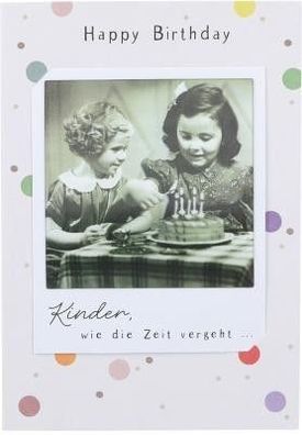 3D Polaroid Klappkarte - Happy Birthday - Kinder, wie die Zeit vergeht