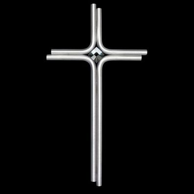 Edelstahlkreuz "DUO" Grabstein Kreuz Grabmal Wandkreuz 40x22 cm