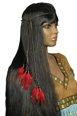 Flower Power Indianer Hippie Stirnband m Federn Karneval Fasching Kostüm