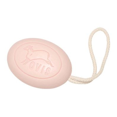Ovis Schafmilchseife Rose mit Kordel, 100% Bio, für die tägliche Dusche, oval, 200 g