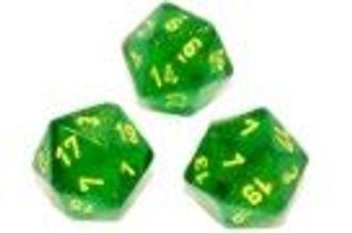 Borealis Maple Green/yellow d6 dice w/numbers