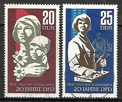 DDR gestempelt Michel-Nummer 1256-1257