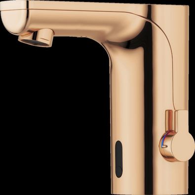MORA MMIX tronic Kupfer poliert PVD Waschtischarmatur m. Hygienespülung, Batt