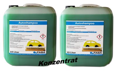 20 L Auto Shampoo Autoshampoo Konzentrat Autowäsche 2 x 10 Liter Kanister